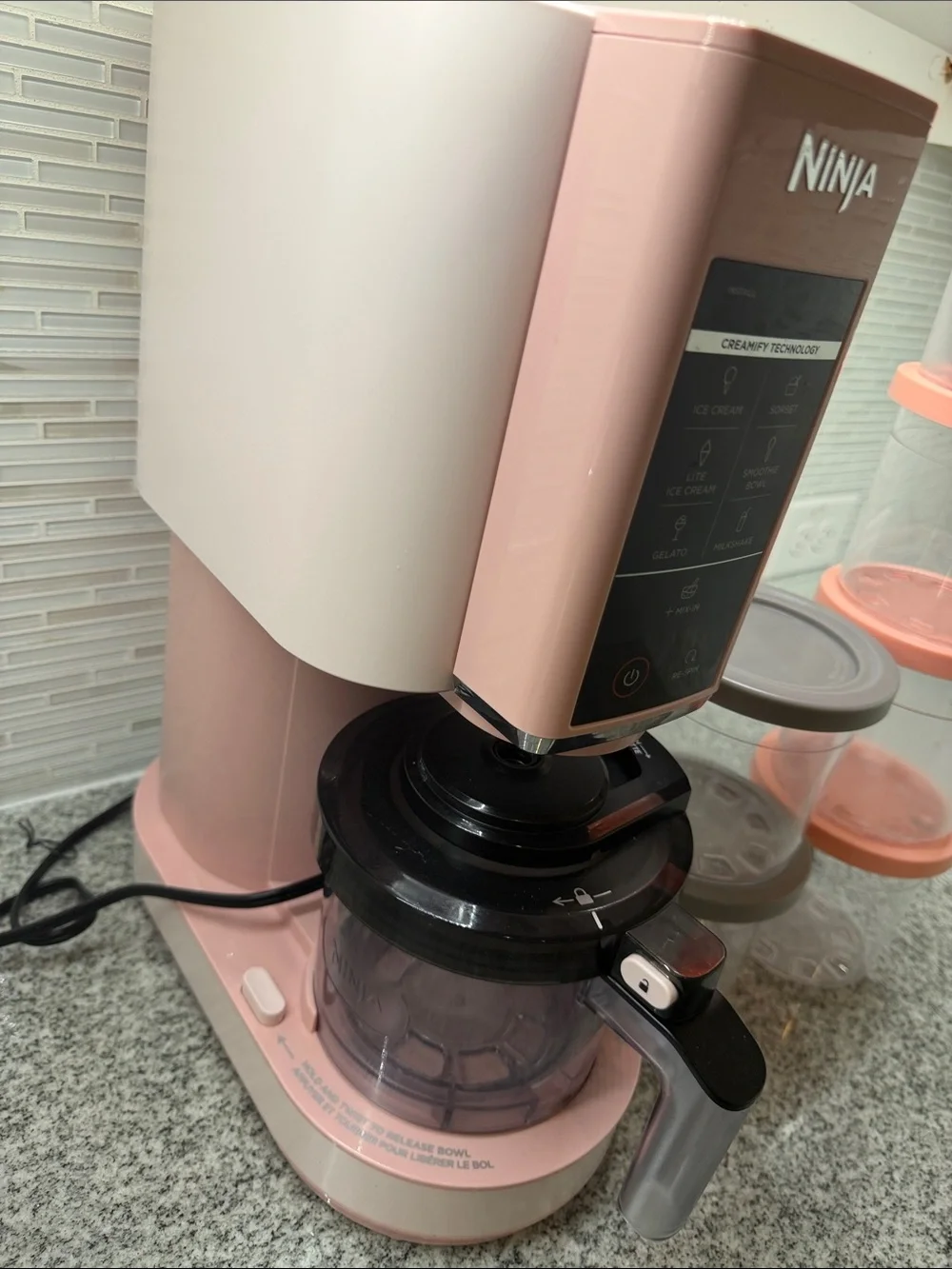 Ninja Pink Frozen Treat Maker with Matching Storage Cups